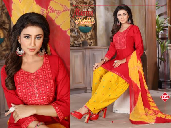 Manjeera Kalki Patiyala Rayon Work Designer Exclusive Readymade Suit